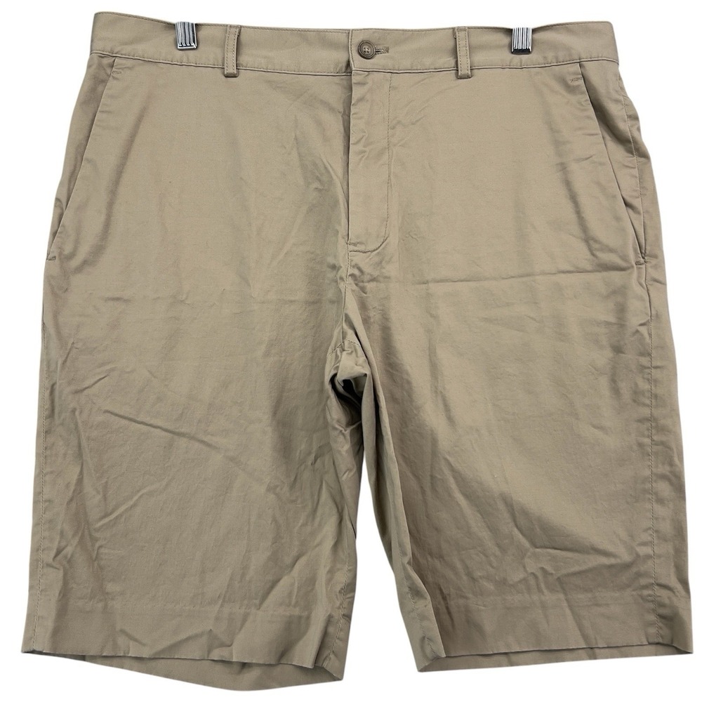 Michael Kors Men's Khaki Chino Golf Shorts Size 34 Flat Front Stretch Casual